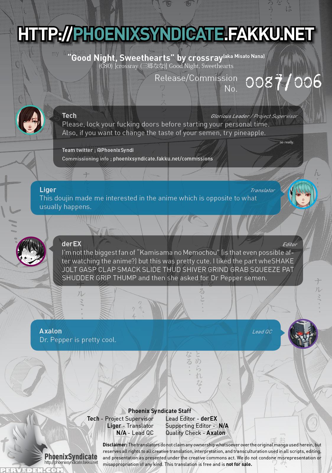 (c80) [crossray (misato Nana)] Good Night, Sweethearts (heaven's Memo Pad) [english] [psyn] 1
