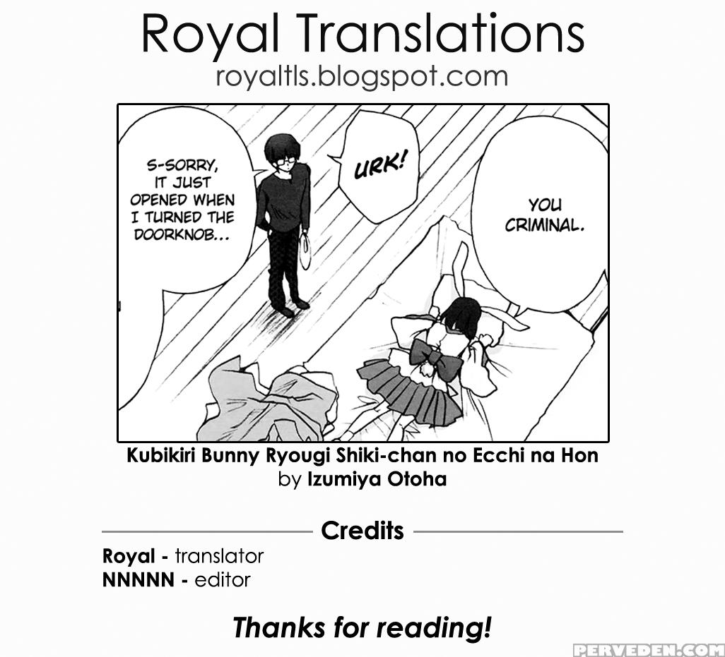(c84) [alkaloid (izumiya Otoha)] Kubi-kiri Bunny Ryougi Shiki-chan No Ecchi Na Hon. (kara No Kyoukai) [english] [royal_tl] 1