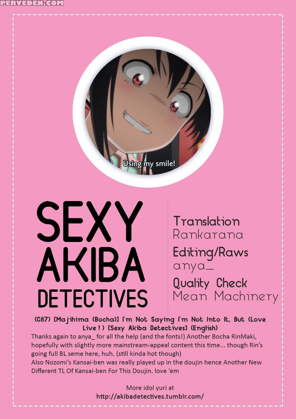 (c87) [majihima (bocha)] Iya Janai Kedo | I'm Not Saying I'm Not Into It, But (love Live!) [english] [sexy Akiba Detectives] 1