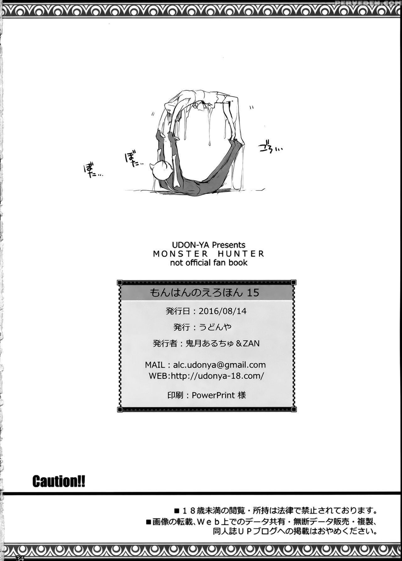 (c90) [udon-ya (kizuki Aruchu, Zan)] Monhan No Erohon 15 (monster Hunter) [english] {hennojin} Chapter 1 Page 33