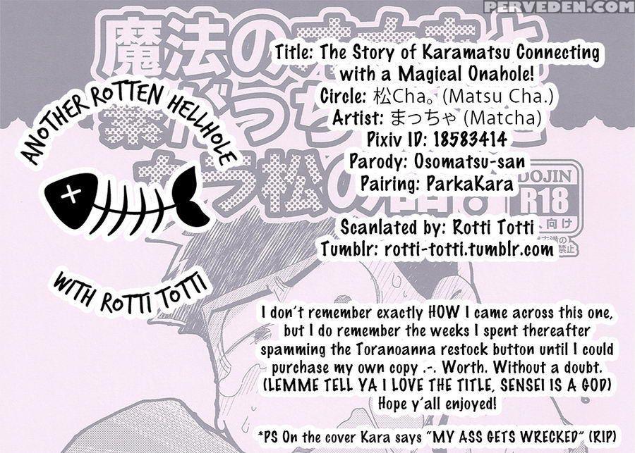 (kahou Wa Chou Nete Matsu Kansai 22) [matsucha. (maccha)] Mahou No Onaho To Tsunagacchatta Karamatsu No Hanashi! | The Story Of Karamatsu Connecting With A Magical Onahole! (osomatsu-san) [english] [rotti Totti] 1