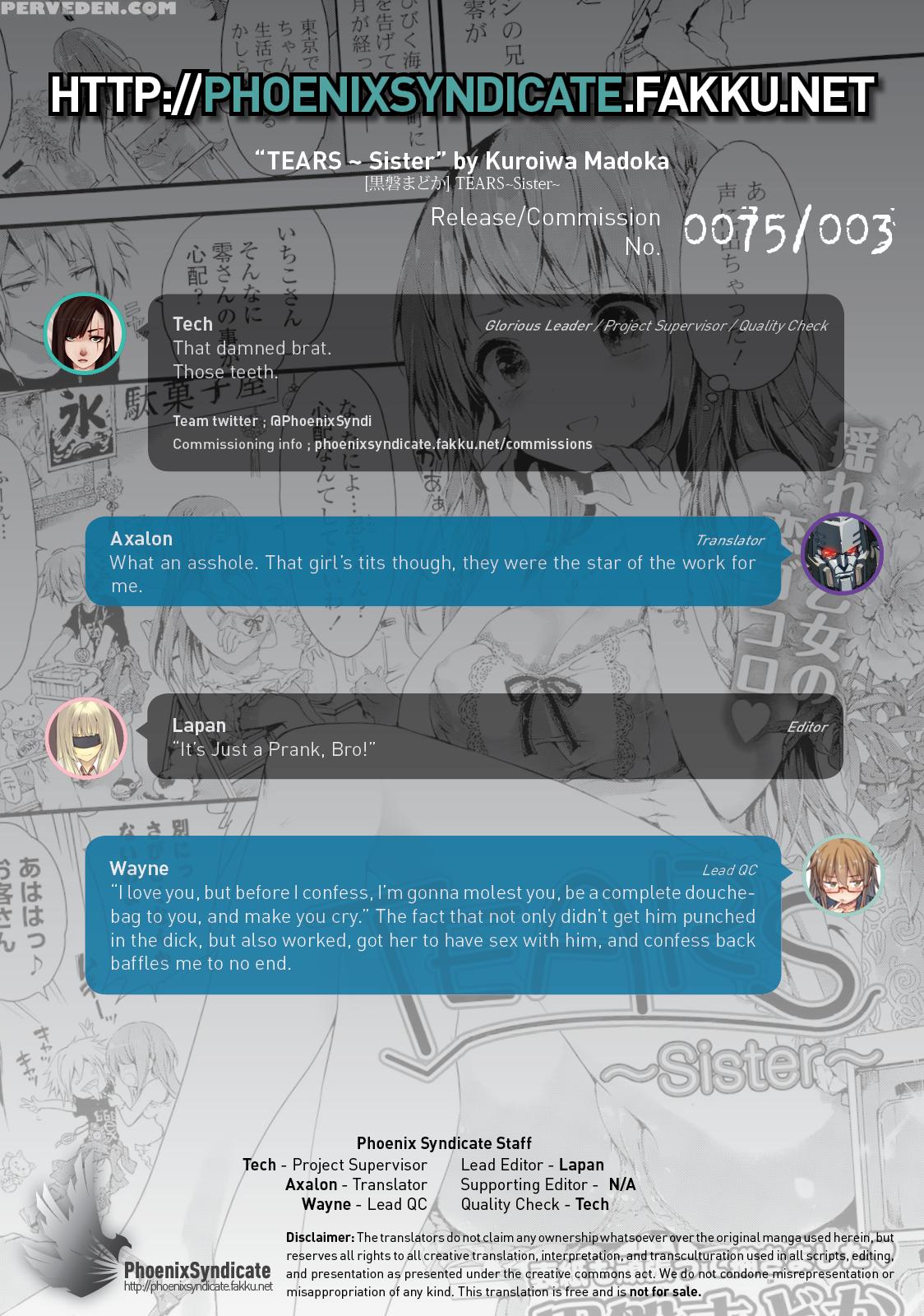 [kuroiwa Madoka] Tears ~ Sister (comic Potpourri Club 2015-09) [english] [psyn] 1