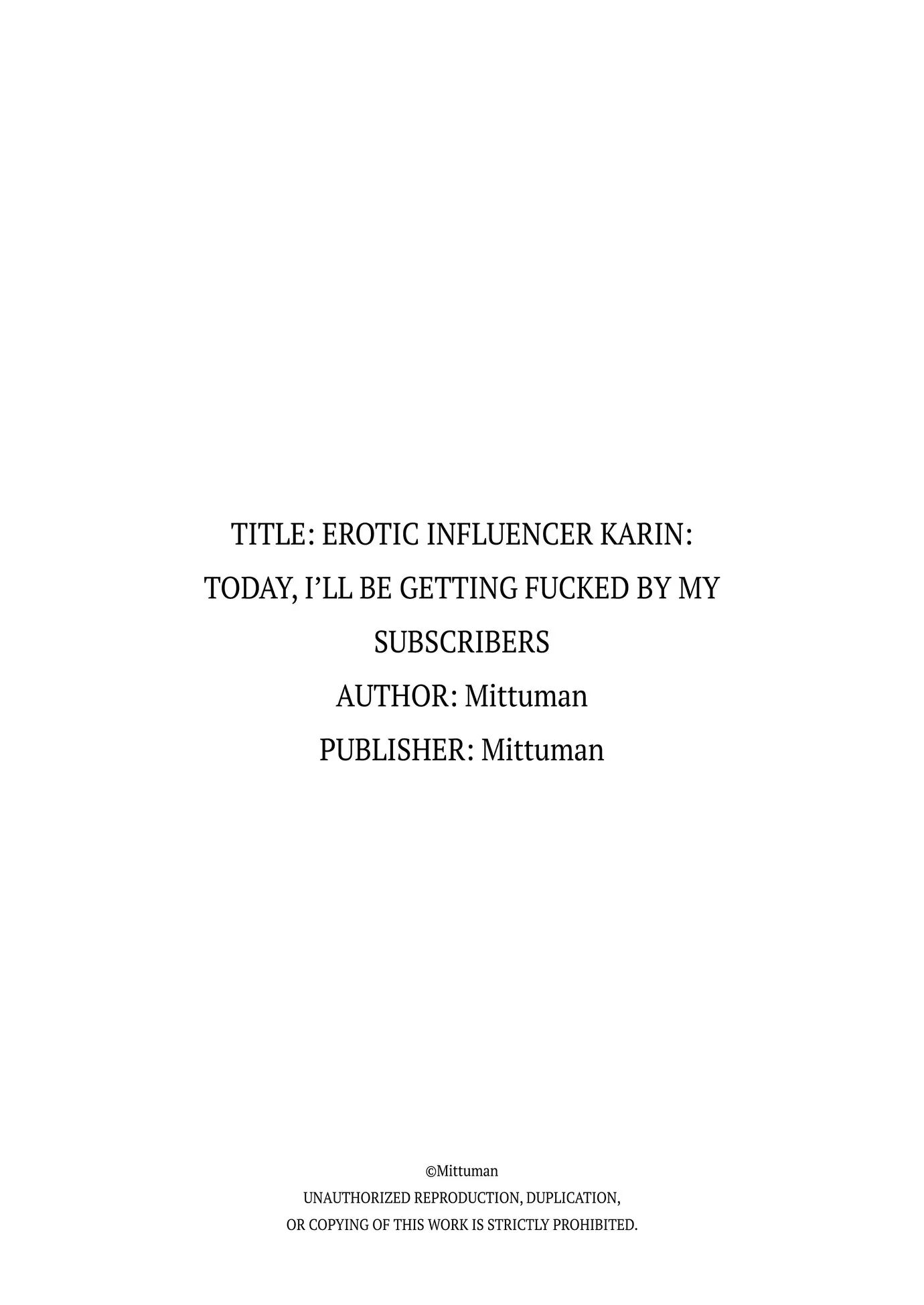 Erotic Influencer Karin: Today, I'll Be Getting Fucked By My Subscribers 1