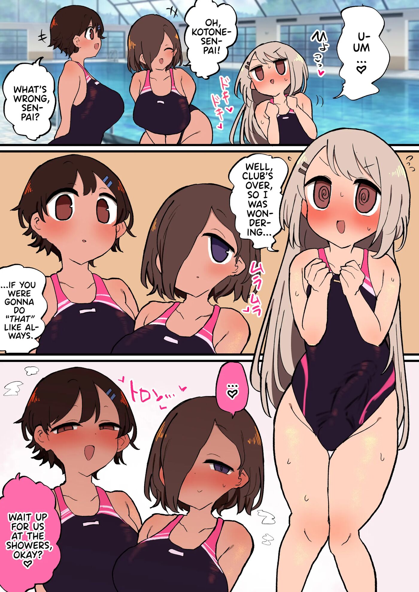 Futanari Suieibu-chan Wa Buchou Kengen De Mainichi Haremu Osettaishitemoraemasu 1
