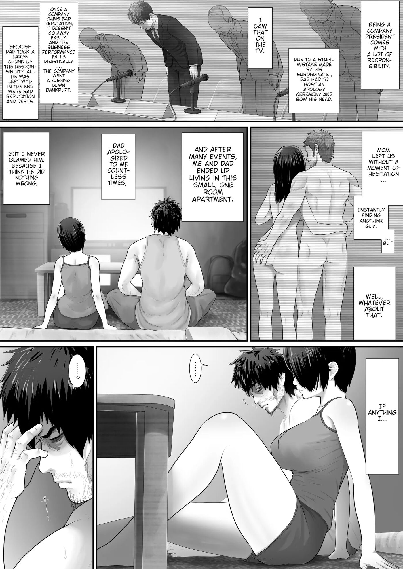 One Room, Father And Daughter Living Together 1