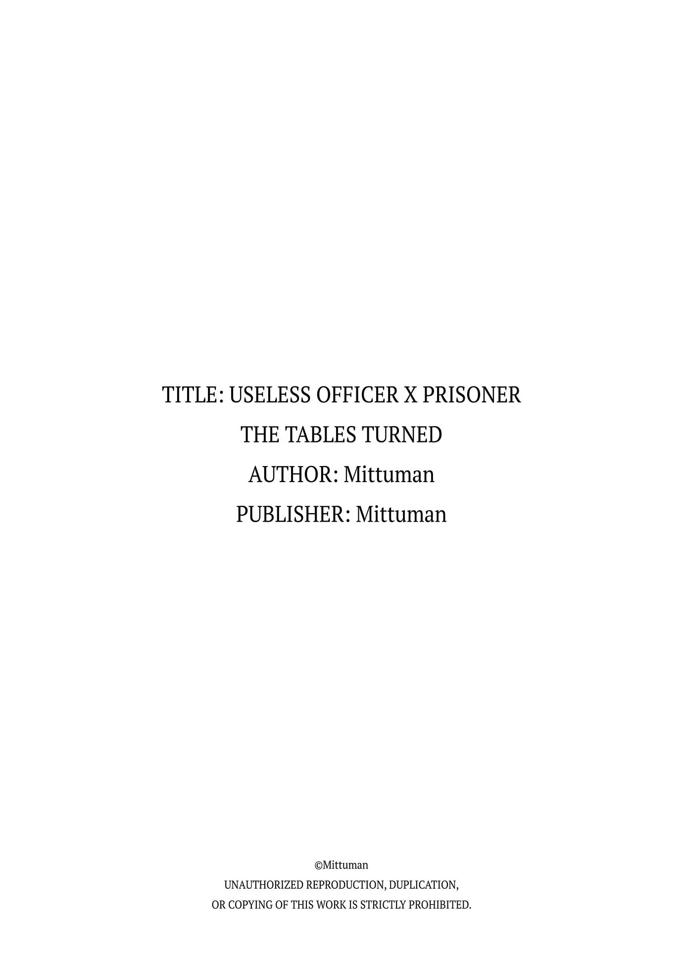 Useless Officer X Prisoner -the Tables Turned- 1